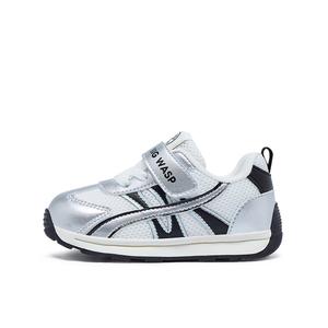 Детские легкие дышащие повседневные кроссовки с амортизацией и поддержкой Rebound для детей 3-7 лет BIG WASP, черный/серебряный