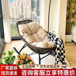 Purple Leaf Кресло-качалка из ротанга Sena Rocking Chair (с тонкой подушкой сиденья)