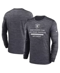 Мужская черная футболка с длинным рукавом Las Vegas Raiders Sideline Velocity Performance Nike