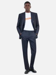 Шерстяные костюмные брюки с прямыми штанинами THE KOOPLES, темно-синий