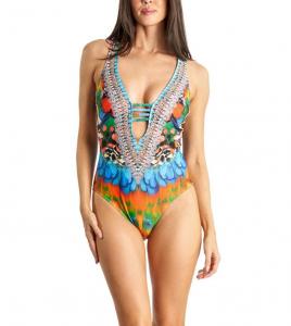 Женский слитный купальник с вырезами La Moda Clothing, Blue