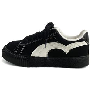 Низкие женские кроссовки City camel, Black With White Stitching