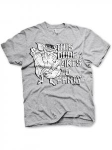 Футболка Этот парень любит вечеринки серого цвета Gremlins