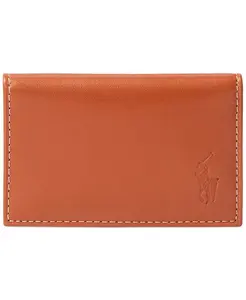 Мужской картхолдер из лакированной кожи Polo Ralph Lauren, коричневый