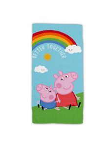 Peppa Pig Пляжное полотенце из хлопка с принтом «Свинка Пеппа», махровое банное полотенце премиум-класса, многоцветное