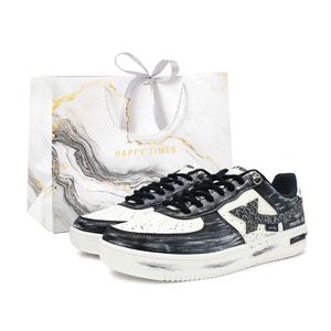 XTEP Air Force One нескользящие и износостойкие кроссовки лоу-топ для скейтбординга мужские черно-белые - черно-белая сумка для покупок, цвет Black White Shopping Bag