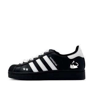 Superstar 2 Cat Paw Slip Resistant Abrasion Resistant Low top детские скейтбординг кроссовки Adidas Originals, черный