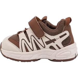 Нескользящие анти-кик низкие детские туфли для малышей QINUOSHU, коричневый