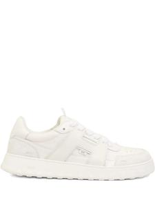 Кроссовки AMI Paris из кожи и замши на шнуровке, нейтральный