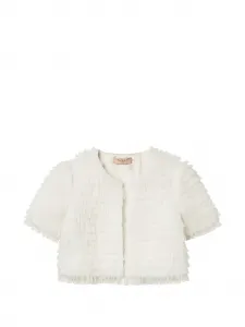 Жакет с оборками и короткими рукавами Twinset, белый