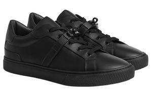 Дневные низкие скейтбордские кроссовки мужские черные HERMES