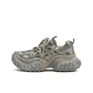 Высокие массивные кроссовки на платформе MASOOMAKE, цвет серый бабочка