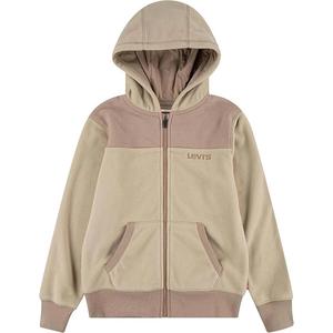 Детская толстовка Levi's бежевого цвета с карманом-кенгуру, длинными рукавами и застежкой-молнией, спортивная, RED441