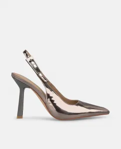 Женские туфли без задника с острым носком и застежкой на пряжку Alma en Pena, серебряный