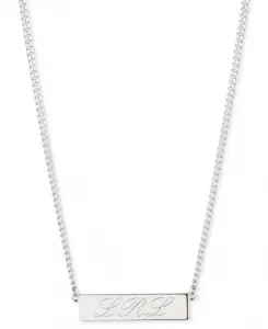 Ожерелье с подвеской в виде логотипа из стерлингового серебра, 16 дюймов + удлинитель 3 дюйма Lauren Ralph Lauren, rhodium