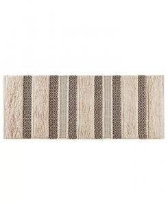 Коврик для ванной с тканой текстурой и полоской Asher INK+IVY, черный