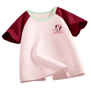 Футболка детская Crew Neck тонкая Disney, di xin sweet k красный розовый