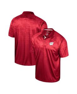 Мужская красная рубашка-поло Wisconsin Badgers Honeycomb Raglan Colosseum