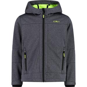 Функциональная куртка с капюшоном, софтшелловая куртка Cmp, цвет titanio mel.-yellow fluo 13up