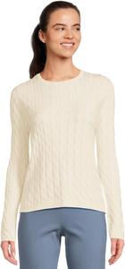 Свитер Elliott Lauren Women's Able Cable - Long Sleeve Crew Neck Cable Sweater, Chalk