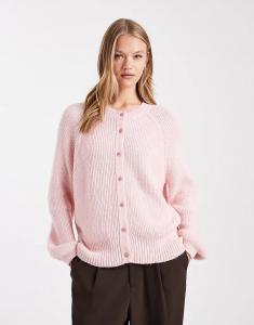 Вязаный кардиган реглан ASOS DESIGN светло-розового цвета