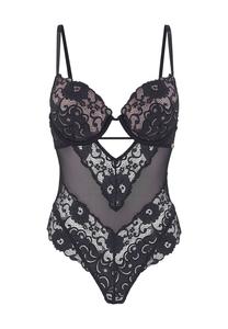 Кружевное боди Temptation D Cup для женщин LASCANA, черный