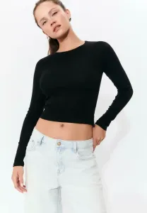 Топ с длинными рукавами Stradivarius, Black