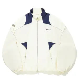 LiNing Тренч женский белый перламутр с темно-синим, Mother of Pearl White/Dark Navy Blue