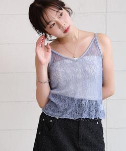 Эластичная кружевная майка