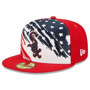 Мужская бейсболка New Era Red Chicago White Sox 2022, 4 июля, на поле 59FIFTY, облегающая шляпа