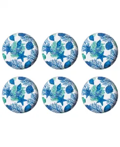 Салатные тарелки «Прибрежный коралл» на 6 персон. Abode Homewares, blue