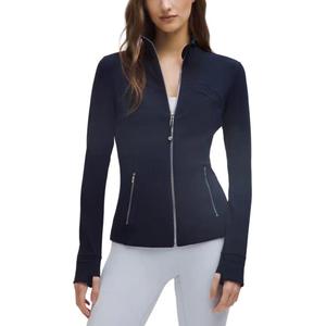 Женское пальто для йоги Lululemon, marine синий/серебряный pull/pocket серебряный pull/trnv/mrrs/mrrs