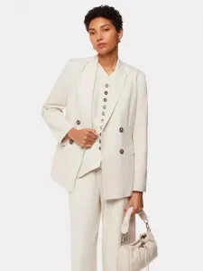 Блейзер Whistles Lindsey Linen Blend Double Breasted Suit, цвет oatmeal