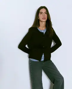 Женский двубортный кардиган с пуговицами Brownie, красный