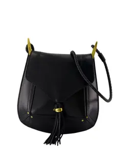 Сумка через плечо Anahi из телячьей кожи с кисточками ISABEL MARANT, черный