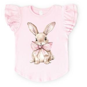 Футболка с принтом Bunny watercolor with bow и рукавами-крылышками The Juniper Shop, Ballerina