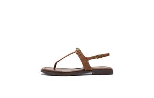 Коллекция для отпуска, модные, нескользящие, универсальные, для всех, женские сандалии с одним ремешком BELLE, Coffee