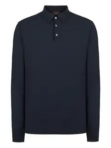 Рубашка поло с манжетами на пуговицах Slowear, синий