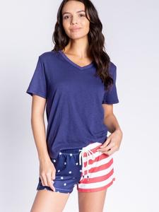 Пижамные шорты бело-синие Pj Salvage, мультиколор