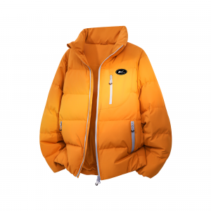 Пуховик женский с воротником стойкой утепленный стеганый WARRIOR, золото sand оранжевый (diy badge)