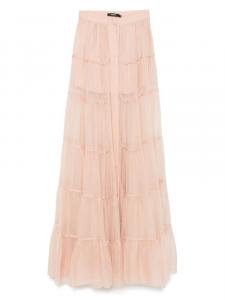 Юбка макси из шелкового шифона Amen, розовый