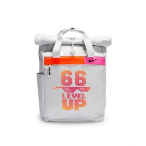 Nike Полиэстеровый граффити рюкзак повседневный унисекс светло-серебристый серый, levelup