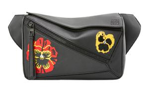 LOEWE Puzzle Classic Calfskin поясная сумка малого размера для мужчин черный
