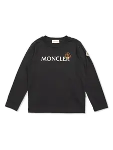 Толстовка с вышитым логотипом Moncler Enfant, черный