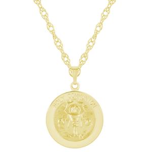 Ожерелье с медальоном Святого Причастия из стерлингового серебра Glistening Jewels, Gold Plated Sterling Silver