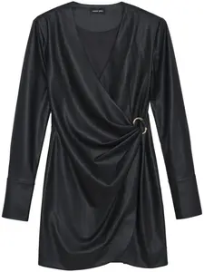 Короткое платье Joey из искусственной кожи ANINE BING, черный