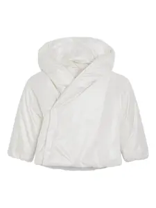 Куртка с капюшоном и застежкой сбоку Teddy & Minou, белый