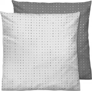 Чехол на подушку Biberna "Mix & Match", (1 шт.), можно комбинировать индивидуально 40х40 см, серый/точки