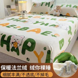 Disney Простыня на резинке из фланели и флиса, 180х200 см, утепленная, дизайн Letter Rabbit