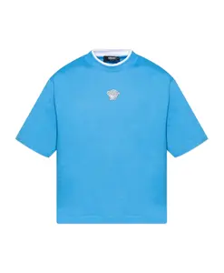 Футболка с характерным изображением головы Медузы. Versace, синий